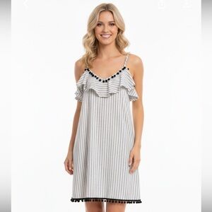 Sam & Lavi size medium cream & black striped dress